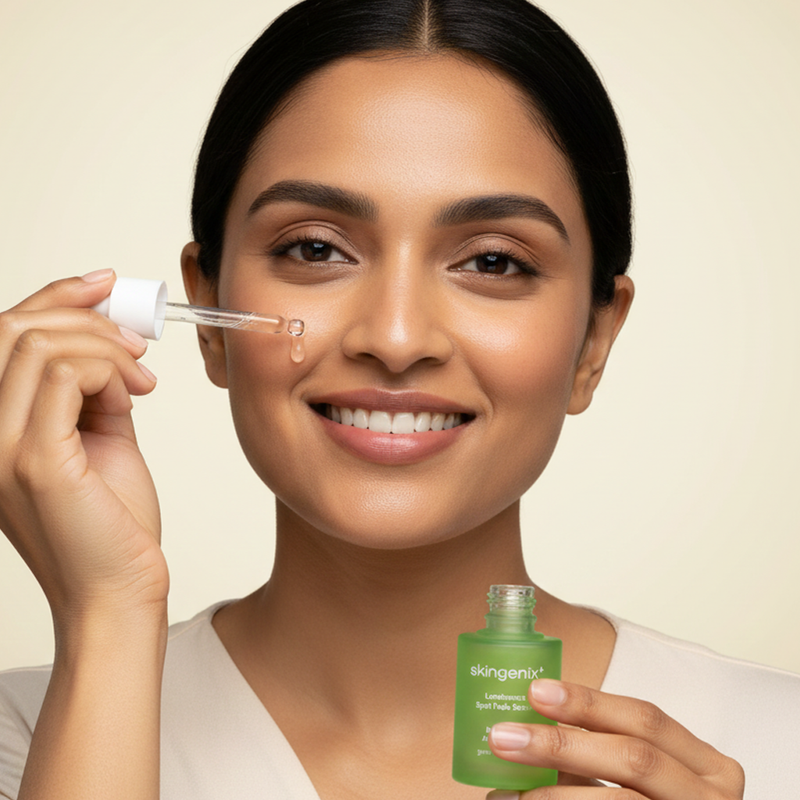 Evens out skin tone and fades the appearance of dark spots.