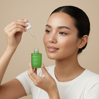 After cleansing and toning, apply a few drops to face and neck